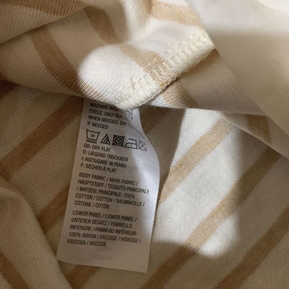 LOGO By Lori Goldstein Size Medium Multicolor Stripe Layered Flutter Hem Blouse - Picture 6 of 7